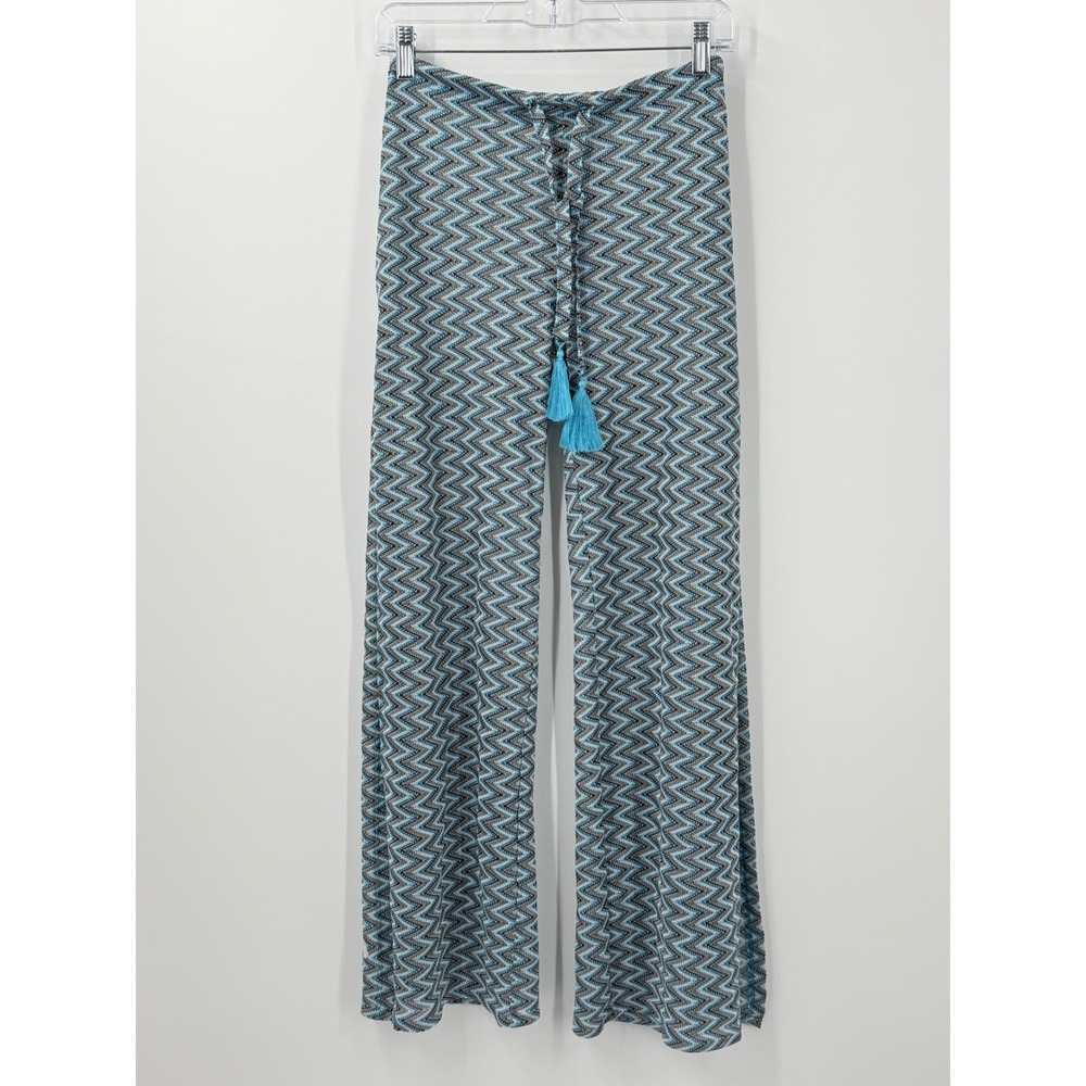 BECCA by Rebecca Virtue Beach Cover up Pants Womens M split leg Resort vacation